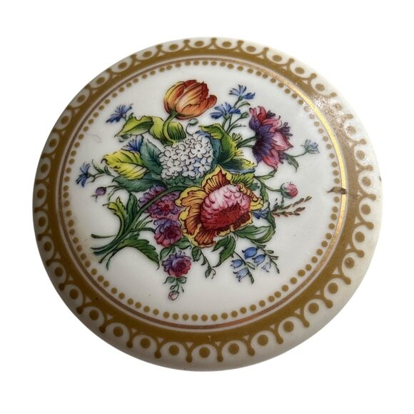 Andrea By Sadek Porcelain Collection Sevres Floral Trinket Box Candle Japan - Picture 1 of 8